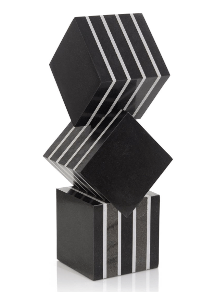 John Richard Unclassified Cubed Black Marble Sculpture