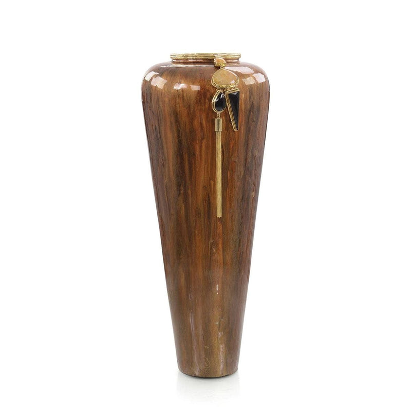 John Richard Vases Lagniappe Brown Enamel Vase