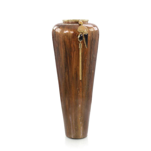 John Richard Vases Lagniappe Brown Enamel Vase