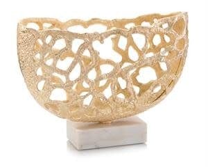John Richard Vases Primordial Gold Oval Bowl
