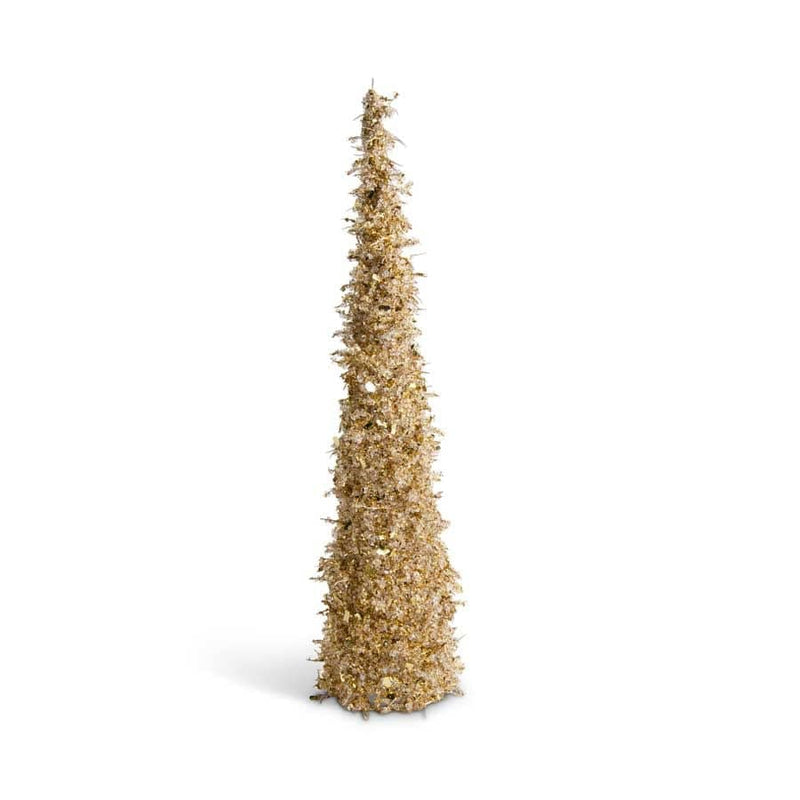 K & K Interiors 24 inch Gold Iced Beaded Cone Tree