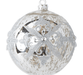 K & K Interiors Christmas 6 Inch Silver Mercury Glass w/Rhinestone Round