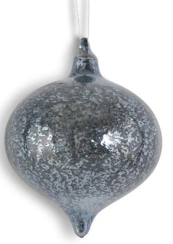 K & K Interiors Christmas Dark Blue Mercury Glass Onion