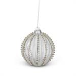 K & K Interiors Christmas Ornaments 4 Inch Jeweled Clear Glass Ornament