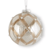 K & K Interiors Ornament 4 inch Glittered Silver & Copper Mercury Glass Ornament with Pearls