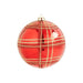 K & K Interiors Ornaments 4 inch Red Shatterproof Ornament with Gold Plaid