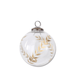 K & K Interiors Unclassified 3.5 Inch Gold Gilded Leaf Etched Clear Glass Ornament