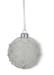 K & K Interiors Unclassified 4.25 Inch Frosted Clear Glass Diamond Painted White Beaded Round Ornament