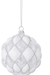 K & K Interiors Unclassified 4.5 Inch Beaded White & Clear Glass Round Hobnail Ornament