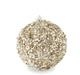 K & K Interiors Unclassified 5 Inch Champagne Sequins & Bead Embellished Shatterproof Ornament