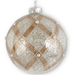 K & K Interiors Unclassified 5 Inch Glittered Silver & Copper Mercury Glass Ornament with Pearls