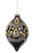 K & K Interiors Unclassified 6.5 Inch Gold Glittered & Beaded Black Teardrop Glass Ornament