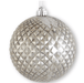 K & K Interiors Unclassified 6 Inch Glittered Metallic Pewter Diamond Embossed Shatterproof Ornament