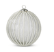 K & K Interiors Unclassified 6 Inch Round Clear Glass Ornament w/Wired White Beaded Stripes