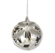 K & K Interiors Unclassified 7 Inch Silver Glass Holly Round Ornament w/White Beads