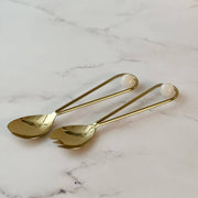 Kinor Decor Gold Stainless Steel Salad Servers With Balls