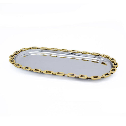 Kinor Decor Luxe Linked Stainless Steel Oval Serving Platter