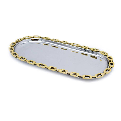 Kinor Decor Luxe Linked Stainless Steel Oval Serving Platter