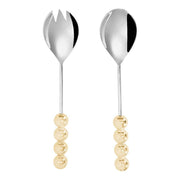 Kinor Decor Stainless Steel Salad Server With Gold Balls