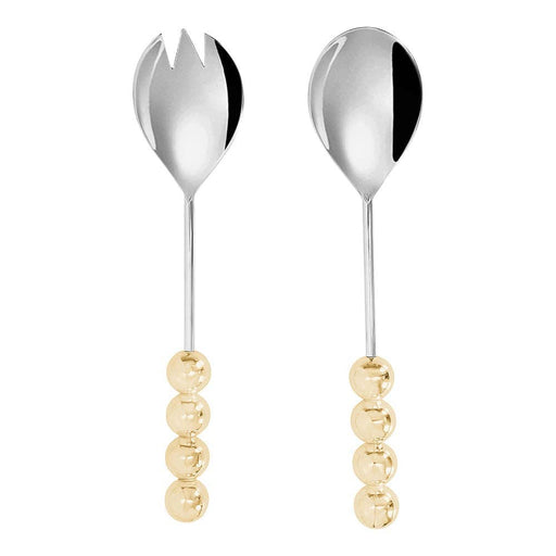 Kinor Decor Stainless Steel Salad Server With Gold Balls