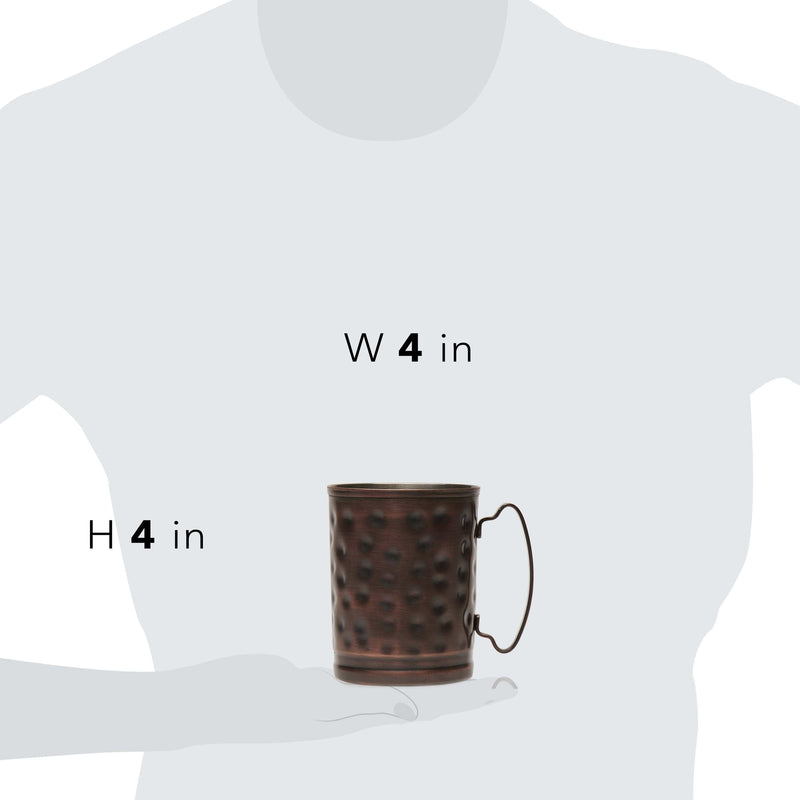 Libbey Beverageware Libbey Moscow Mule Hammered Copper Mugs, 14-ounce, Set of 4
