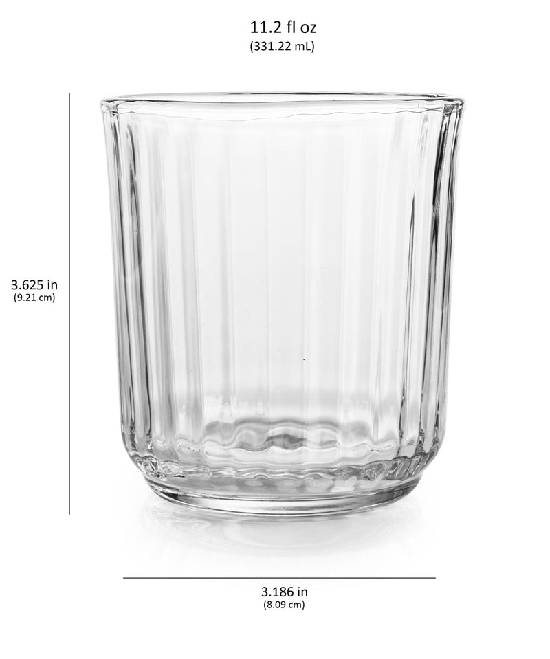 Libbey Beverageware Libbey Paneled Double Old Fashioned Rocks Glasses, 11.2-ounce, Set of 6