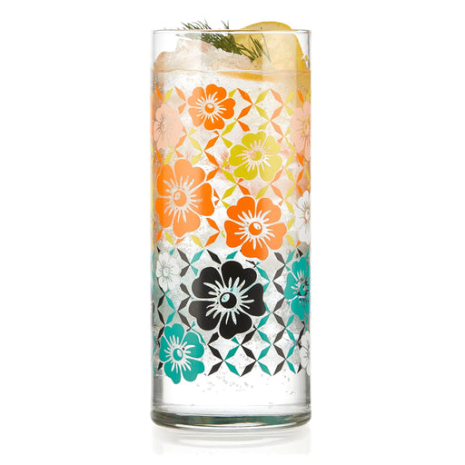 Libbey Beverageware Libbey Vintage Flower Power Cooler Glasses, 16-ounce, Set of 4