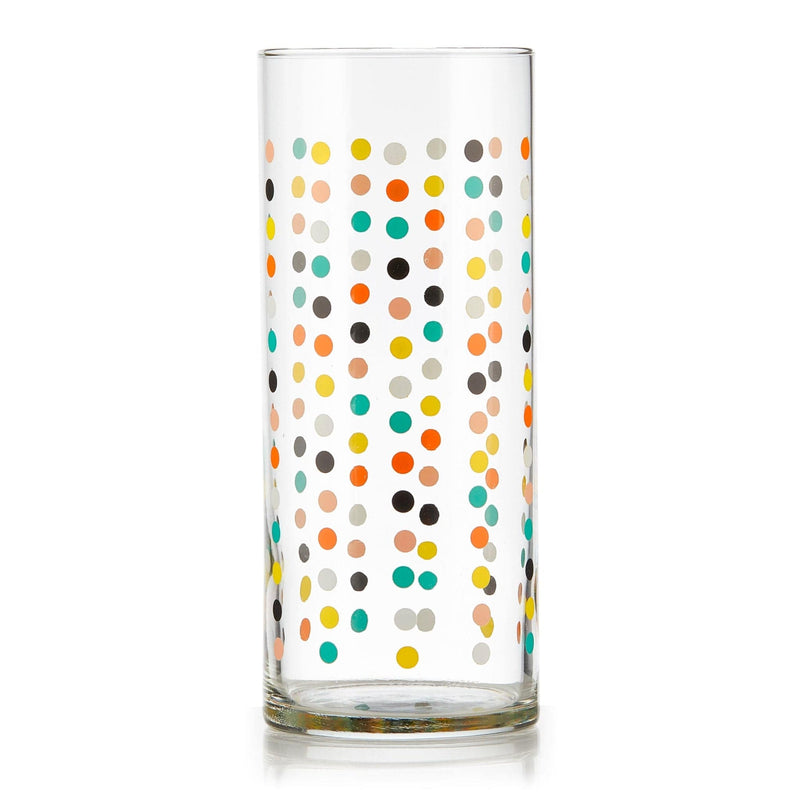 Libbey Beverageware Libbey Vintage Flower Power Party Dots Cooler Glasses, 16-ounce, Set of 4