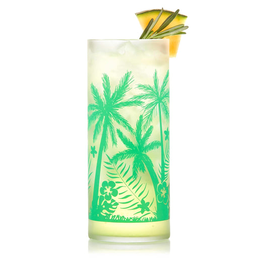 Libbey Beverageware Libbey Vintage Palm Trees Cooler Glasses, 16-ounce, Set of 4