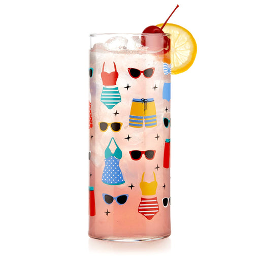 Libbey Beverageware Libbey Vintage Swimsuits Cooler Glasses, 16-ounce, Set of 4