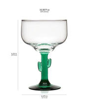 Libbey Cocktails and Spirits Libbey Cactus Margarita Glasses, 16-ounce, Set of 4