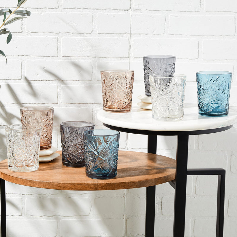 Libbey Cocktails and Spirits Libbey Hobstar Double Old Fashioned Glasses, 12-ounce, Set of 4