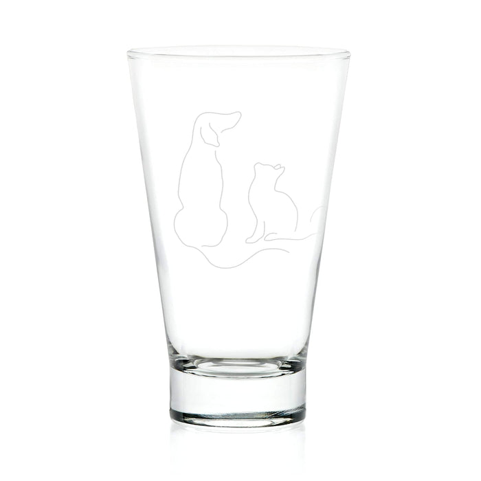 Libbey Cocktails and Spirits Libbey Modern Pets BFF's Tumbler Drinking Glasses, 14 ounce, Set of 4