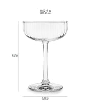 Libbey Cocktails and Spirits Libbey Paneled Coupe Cocktail Glasses, 8.5-ounce, Set of 4