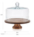 Libbey Serveware Libbey Acaciawood Footed Round Wood Server Cake Stand with Glass Dome