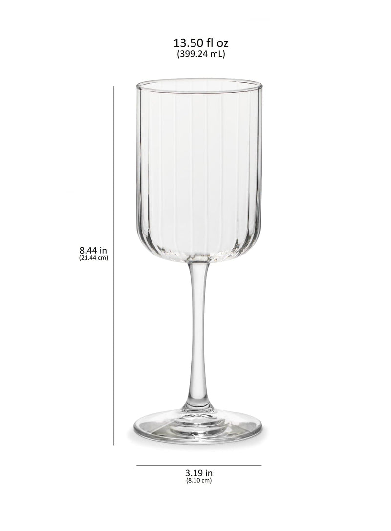 Libbey Stemware Libbey Paneled All Purpose Wine Glasses, 13.5-ounce, Set of 4