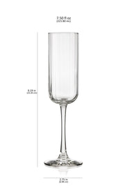 Libbey Stemware Libbey Paneled Champagne Flute Glasses, 7.5-ounce, Set of 4