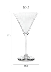 Libbey Stemware Libbey Paneled Martini Glasses, 9.5-ounce, Set of 4
