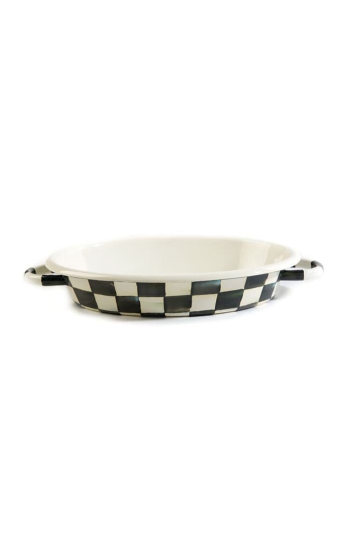 MacKenzie-Childs Baking Dishes MacKenzie-Childs Courtly Check Enamel Oval Gratin Dish - Medium