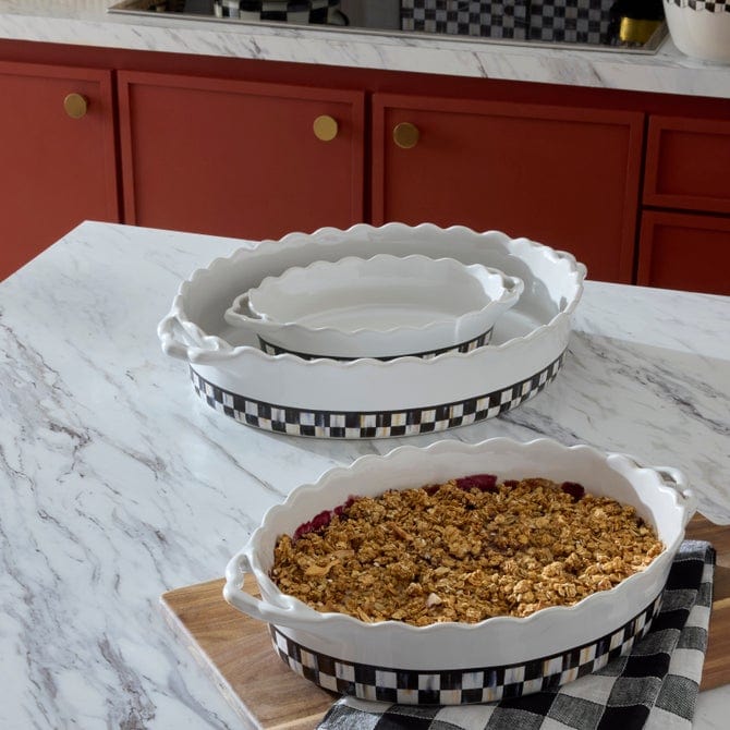 MacKenzie-Childs Baking Dishes Mackenzie-Childs Courtly Check Everyday Large Oval Baker