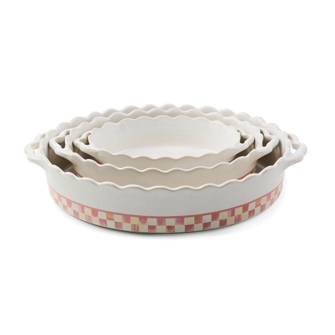 MacKenzie-Childs Baking Dishes Mackenzie-Childs Rosy Check Everyday Medium Oval Baker