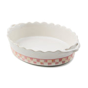 MacKenzie-Childs Baking Dishes Mackenzie-Childs Rosy Check Everyday Medium Oval Baker