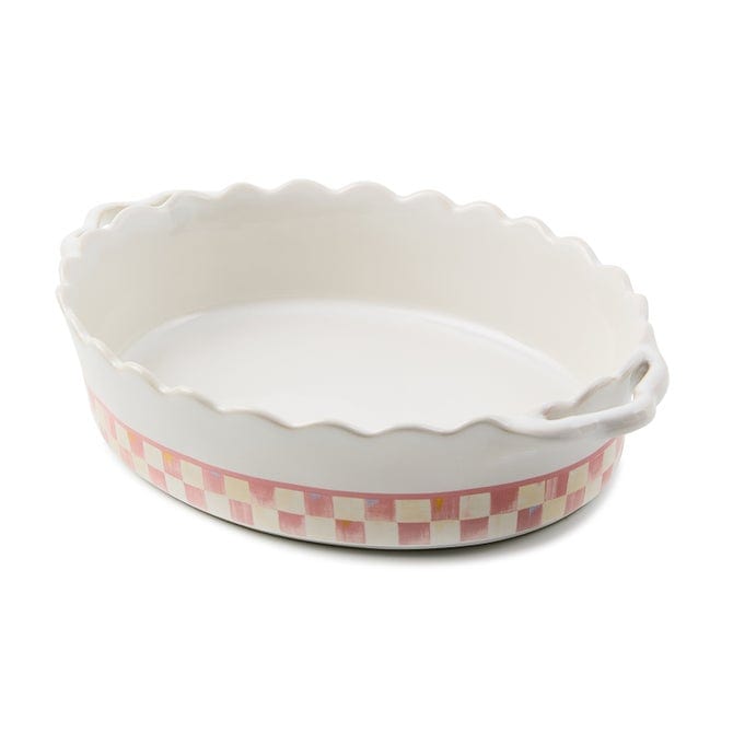 MacKenzie-Childs Baking Dishes Mackenzie-Childs Rosy Check Everyday Medium Oval Baker
