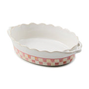 MacKenzie-Childs Baking Dishes Mackenzie-Childs Rosy Check Everyday Small Oval Baker