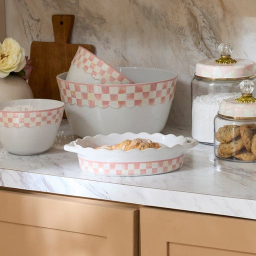 MacKenzie-Childs Baking Dishes Mackenzie-Childs Rosy Check Everyday Small Oval Baker