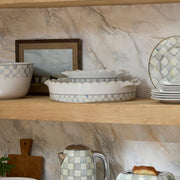 MacKenzie-Childs Baking Dishes Mackenzie-Childs Sterling Check Everyday Large Oval Baker