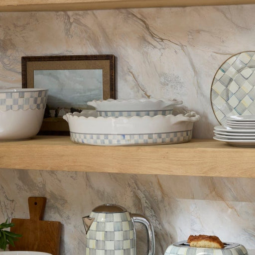 MacKenzie-Childs Baking Dishes Mackenzie-Childs Sterling Check Everyday Large Oval Baker