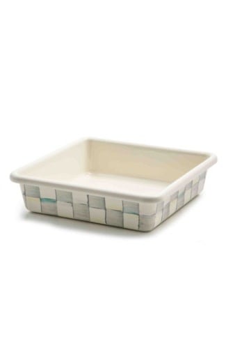 MacKenzie-Childs Baking Dishes Sterling Check Enamel Baking Pan - 8"
