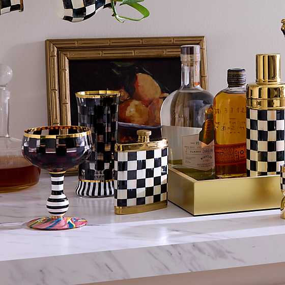 MacKenzie-Childs Bar Accessories Courtly Check 3260 Flask