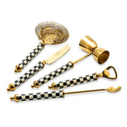 MacKenzie-Childs Bar Accessories Courtly Check 3260 Gold Bar Tool Set